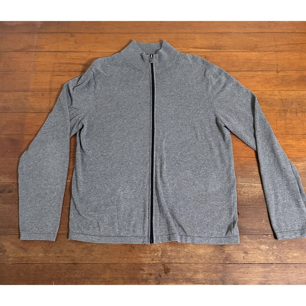 Michael Kors Men’s Large Gray Zip Cardigan 100% Cotton